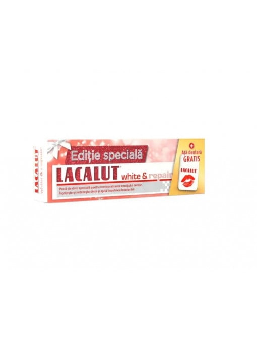 Lacalut | Lacalut white & repair pasta de dinti + ata dentara cadou | 1001cosmetice.ro