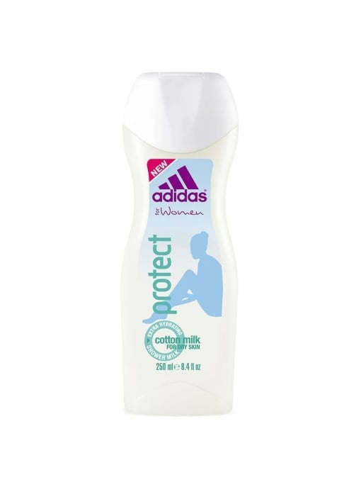 Gel de dus | Lapte de dus pentru pielea uscata cu lapte de cocos, protect, adidas, 250 ml | 1001cosmetice.ro