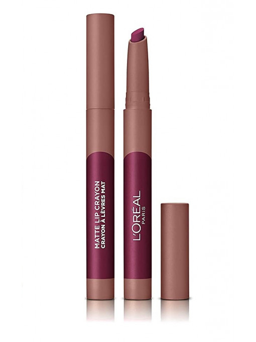 Ruj &amp; gloss, loreal | Loreal matte lip crayon ruj de buze mat sizzling sugar 107 | 1001cosmetice.ro