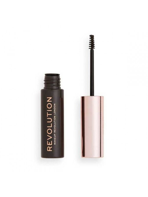 Makeup revolution brow gel pentru sprancene dark brown 1 - 1001cosmetice.ro