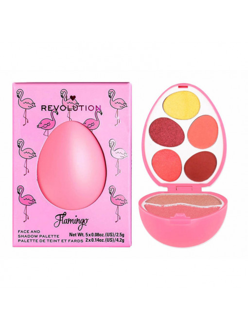 Make-up, makeup revolution | Makeup revolution i love makeup face and shadow paleta easter egg flamingo | 1001cosmetice.ro