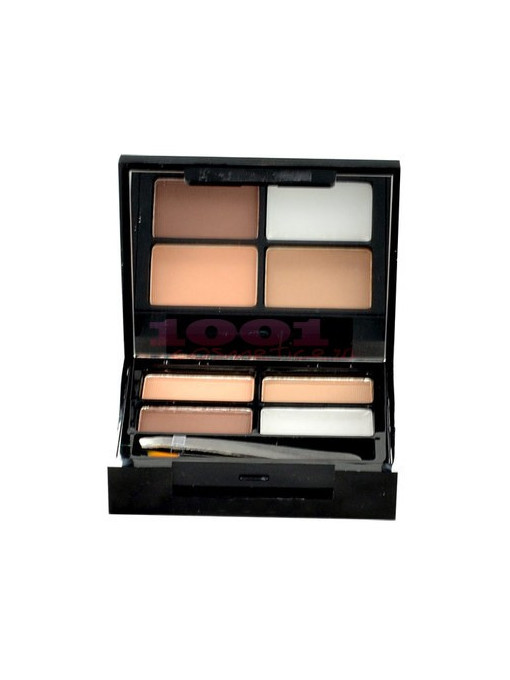 Makeup revolution i love makeup focus & fix eyebrow shaping kit pentru sprancene light medium 1 - 1001cosmetice.ro