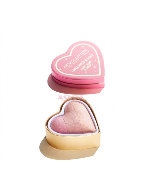 Makeup revolution london triple baked blusher candy queen of hearts 1 - 1001cosmetice.ro