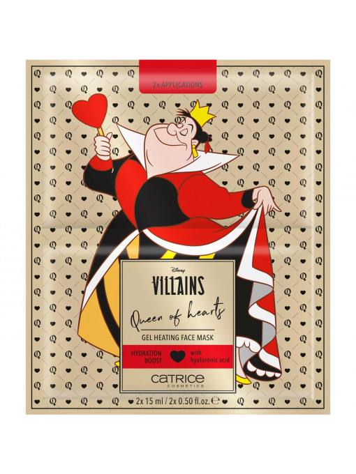 Catrice disney villains | Mască pentru față gel cu efect de încălzire, cu acid hialuronic, disney villains queen of hearts 030 catrice | 1001cosmetice.ro