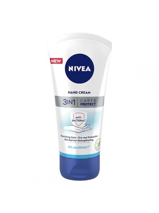 Crema maini, nivea | Nivea 3in1 care & protect crema de maini antibacteriala | 1001cosmetice.ro