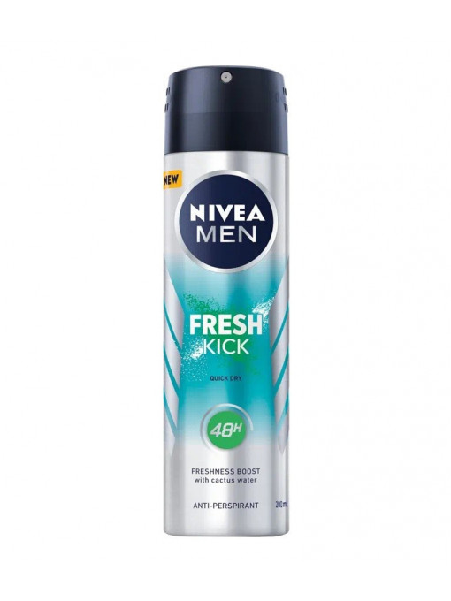 Spray & stick barbati | Nivea men fresh kick 48h antiperspirant deo spray | 1001cosmetice.ro
