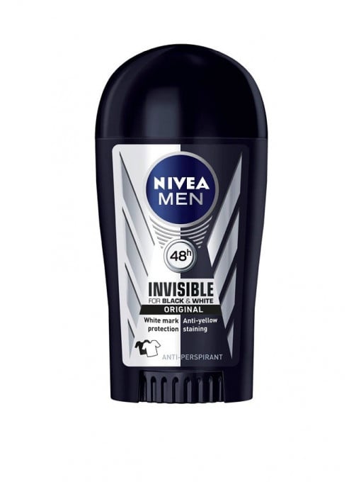 Nivea men invisible for black & white deodorant antiperspirant stick 1 - 1001cosmetice.ro