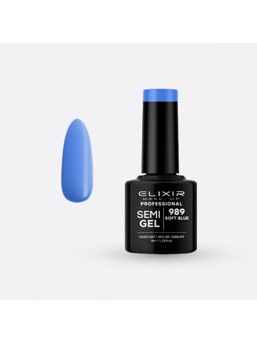 Elixir | Oja semipermanenta semi gel elixir makeup professional 989, 8 ml | 1001cosmetice.ro