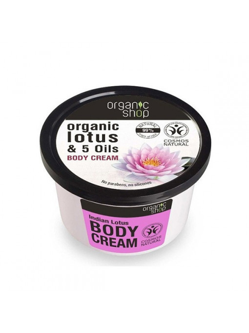 Corp, organic shop | Organic shop lotus si 5 uleiuri crema de corp | 1001cosmetice.ro