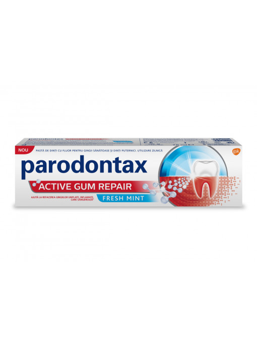 Pasta de dinti active gum repair fresh mint pentru protejarea gingiilor, parodontax, 75 ml 1 - 1001cosmetice.ro