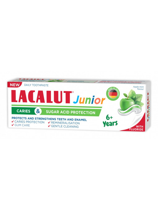 Igiena orala | Pasta de dinti cu protectie anticarie si zaharuri, pentru copii 6+ ani, lacalut junior | 1001cosmetice.ro