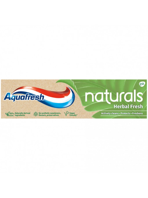 Igiena orala | Pasta de dinti herbal fresh naturals, aquafresh, 75 ml | 1001cosmetice.ro