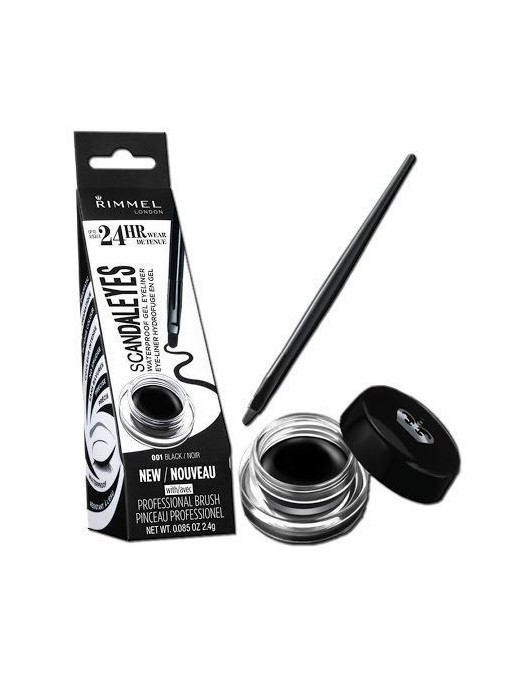 Rimmel london 24h scandaleyes waterproof eyeliner gel 1 - 1001cosmetice.ro