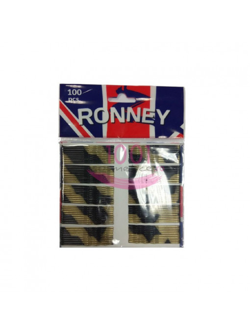 Ronney professional set 100 agrafe negru cu auriu 1 - 1001cosmetice.ro