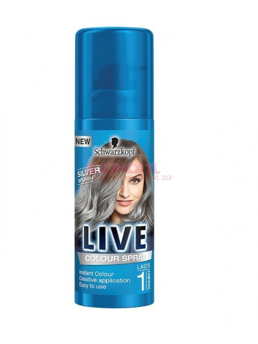 Schwarzkopf live color pastel spray colorat pentru par silver splash 1 - 1001cosmetice.ro