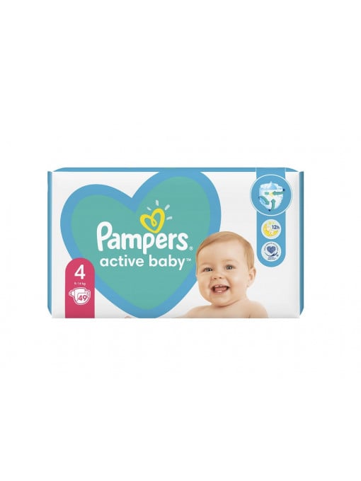 Scutece pentru copii Active Baby Pampers nr. 4, pachet 49 bucati