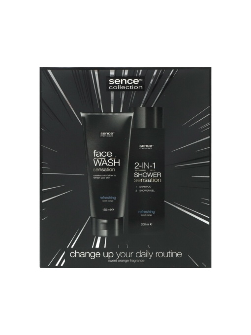 Barba si mustata | Set change up your daily routine, gel pentru fata 150 ml + sampon 200 ml, sence | 1001cosmetice.ro