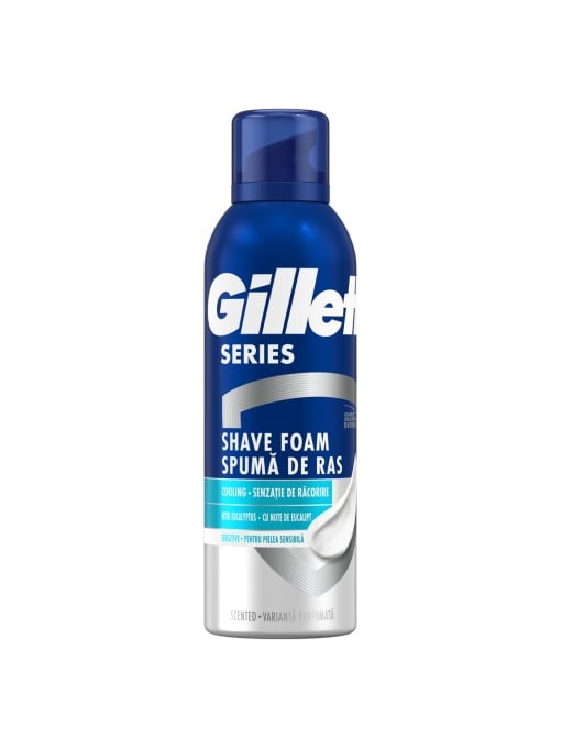 Gel de ras &amp; aparate | Spuma de ras cu eucalipt pentru ten sensibil, gillette series cooling, 200 ml | 1001cosmetice.ro