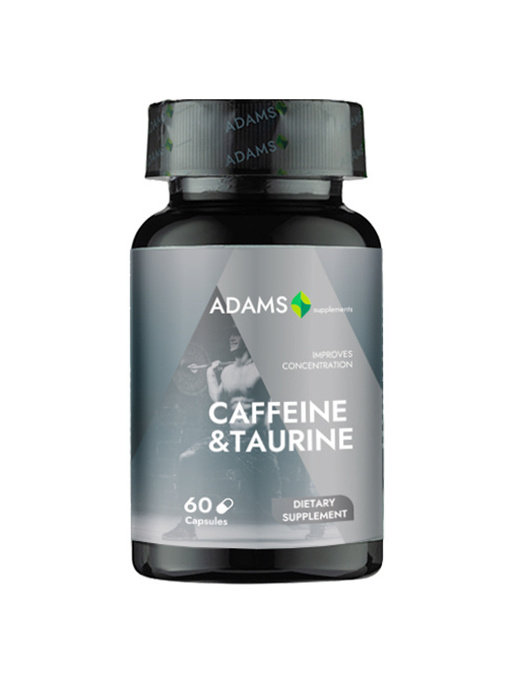 Suplimente & produse bio | Suplimente fitness caffeine taurine, 680mg, 60cps adams | 1001cosmetice.ro