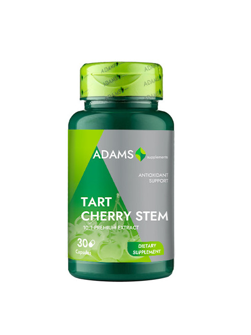 Suplimente &amp; produse bio, adams | Tart cherry steam, extract de cozi de cirese, supliment alimentar 10:1, adams | 1001cosmetice.ro