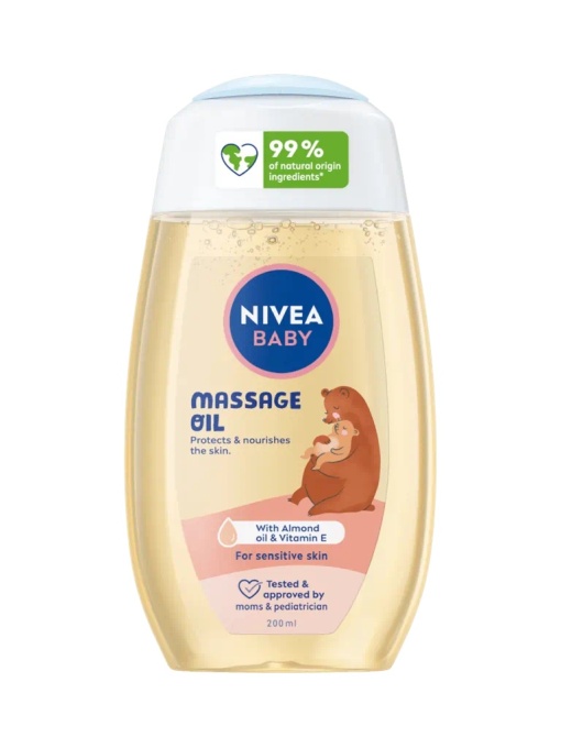 Corp | Ulei de masaj infuzat cu lapte de migdale 100% natural și vitamina e, nivea baby, 200 ml | 1001cosmetice.ro