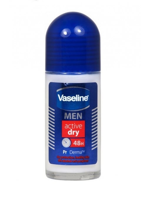 Spray &amp; stick barbati, vaseline | Vaseline men active dry proderma 48h anti-perspirant roll on | 1001cosmetice.ro