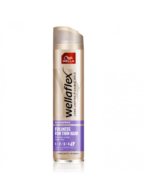 Fixativ &amp; spuma | Wellaflex fullness for thin hair fixativ spray pentru par 5, 250 ml | 1001cosmetice.ro