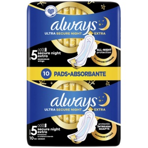 Absorbante de noapte, Secure Night Extra Marimea 5, pachet 10 bucati Always