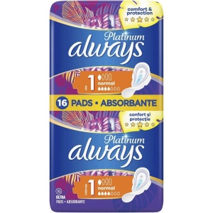 Absorbante Platinum Ultra Normal Plus 1 Always, 16 bucati