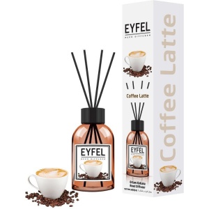 Betisoare odorizante pentru camera, Reed Diffuzer, cu miros de Coffe Late, Eyfel, 120 ml