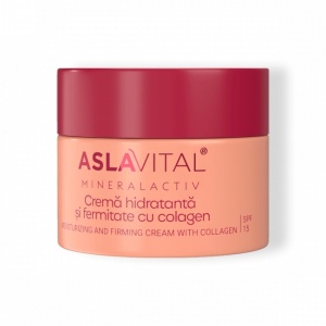 Crema Hidratanta si Fermitate cu Colagen SPF 15 pentru Ten Sensibil cu Argila Aslavital Mineralactiv, 50 ml