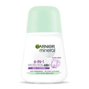 Deodorant Antiperspirant Roll-On pentru femei, Floral Fresh, 6 in 1 Protection 48h, Garnier 50 ml