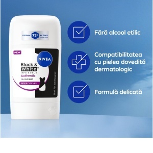 [Deodorant antiperspirant stick 48h invisible black & white authentic, nivea, 50 ml - 1001cosmetice.ro] [3]