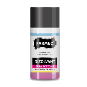 Dizolvant bifazic, fara acetona, pentru lacul de unghii, Farmec, 50 ml