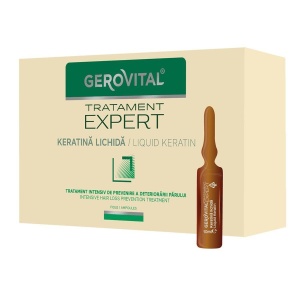 Fiolele cu Keratină Lichidă Gerovital Tratament Expert, 10 fiole x 10 ml