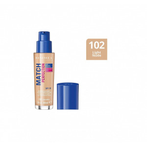 Fond de ten match perfection spf 20 light nude 102 rimmel london, 30 ml thumb 4 - 1001cosmetice.ro