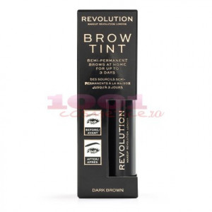 Makeup revolution brow tint semi-permanent for 3 day vopsea sprancene dark brown thumb 3 - 1001cosmetice.ro
