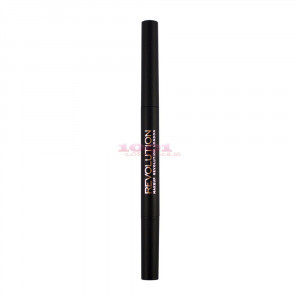 Makeup revolution london duo brow creion retractabil + perie pentru sprancene light brown thumb 3 - 1001cosmetice.ro
