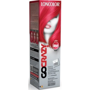 Vopsea de par | Masca crema coloranta, semipermanenta fara amoniac, go crazy r66 gored!, loncolor, 100 ml | 1001cosmetice.ro