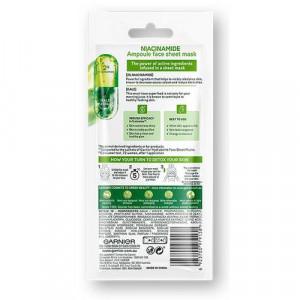 Masca servetel ampoule detox cu kale si niacinamide, garnier skin naturals thumb 2 - 1001cosmetice.ro