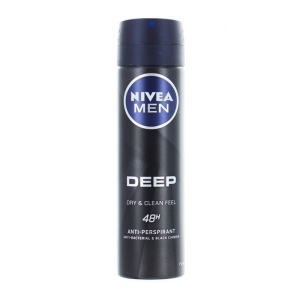 Spray &amp; stick barbati, nivea | Nivea men deep black carbon 72h anti-perspirant anti-bacterial deospray | 1001cosmetice.ro