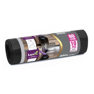 Saci menajeri Ultrarezistenti, 60L, 10 buc., LD-PE, 60x72 cm, Luxia 4009