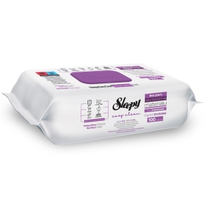 Sleepy | Servetele umede cu oțet alb si bicarbonat de sodiu, orchid garden, extra large, sleepy, 100 bucati | 1001cosmetice.ro