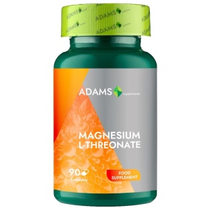 Suplimente &amp; produse bio, adams | Supliment magnesium l-threonate, adams 90 capsule | 1001cosmetice.ro