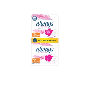 Absorbante Always Sensitive Super Soft, Normal 1, pachet 20 bucati