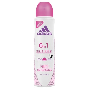 Spray &amp; stick dama, adidas | Antiperspirant 6 in 1 cool & care 48h 0% alcool, adidas, 150 ml | 1001cosmetice.ro