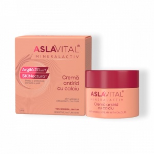 Crema Antirid cu Calciu pentru Ten Sensibil si Matur Aslavital Mineralactiv, 50 ml