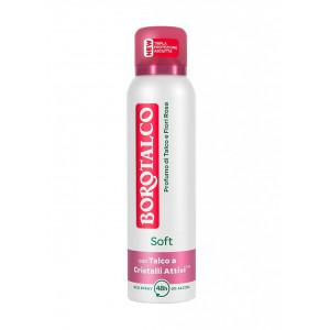 Deodorant antiperspirant spray cu miros de flori de trandafiri, Borotalco Soft, 150 ml