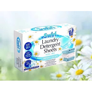 [Detergent de rufe tip servetel dizolvabil non-bio fresh clean scent, pachet 20 servetele, swirl - 1001cosmetice.ro] [2]