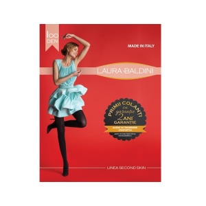 Dressuri / ciorapi dama | Dres opac second skin 100 den din microfibra 3d culoare negru laura baldini | 1001cosmetice.ro